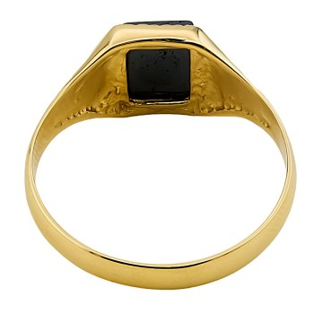 9ct gold Haematite Signet Ring size S